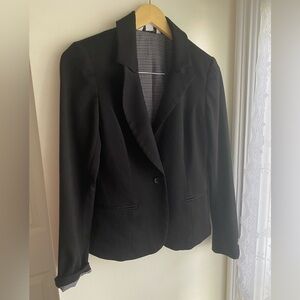 WHMB Black Houndstooth Interior Blazer Women’s Size 4 Jacket Office Minimalist